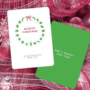 Cartes Pour Fêtes Annuelles Couronne de Noël pour gourmets Editable Couleur Fe