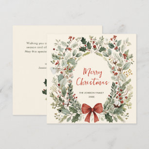 Cartes Pour Fêtes Annuelles Couronne de Noël rétro bohème funky country