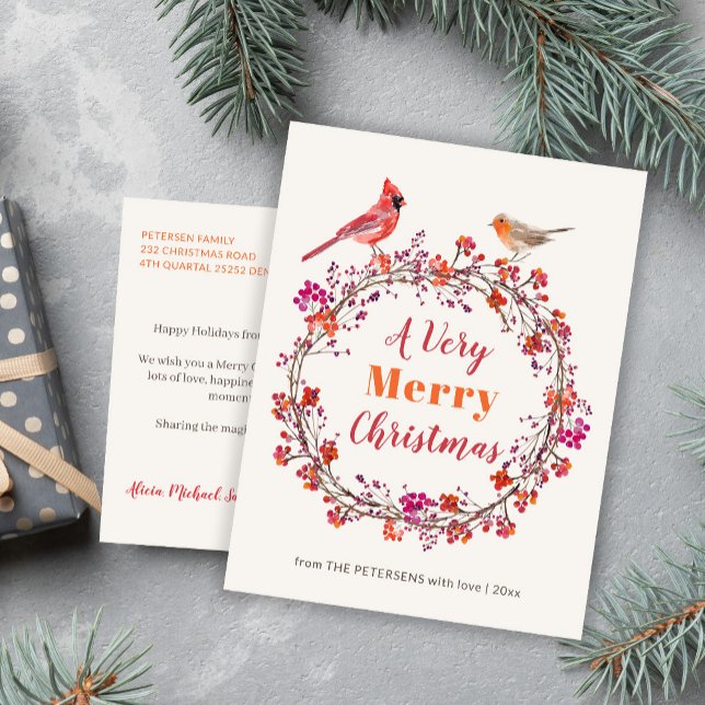 Cartes Pour Fêtes Annuelles Couronne de Noël rouge rouge rouge rouge rouge (Créateur téléchargé)