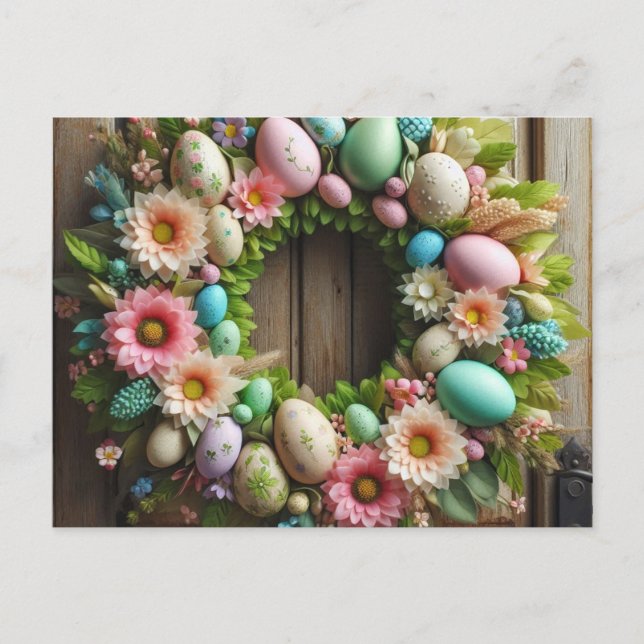 Cartes Pour Fêtes Annuelles Couronne de Pâques (Devant)