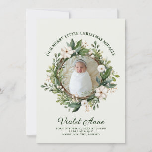 Cartes Pour Fêtes Annuelles Couronne de photos de bébé nouveau-né Miracle de N