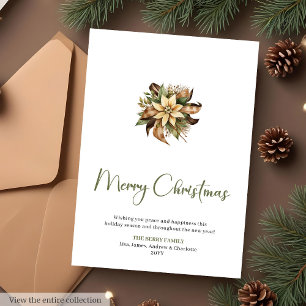Cartes Pour Fêtes Annuelles Couronne de pin minimaliste Vacances Noël 