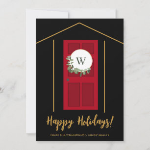 Cartes Pour Fêtes Annuelles Couronne de porte monogramme de biens immobiliers