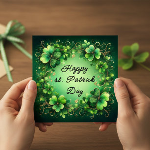 Cartes Pour Fêtes Annuelles Couronne de trèfle élégante pour la Saint-Patrick
