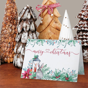Cartes Pour Fêtes Annuelles Couronne de verdure hivernale de houx et de gui