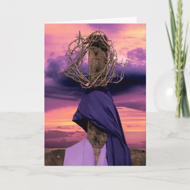 Cartes Pour Fêtes Annuelles Couronne d'épines sur la croix (Devant)