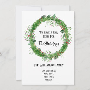 Cartes Pour Fêtes Annuelles Couronne dessinée à la main Nouvelle maison pour l