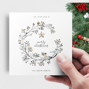 Cartes Pour Fêtes Annuelles Couronne élégante Joyeux Noël et Bonne Année