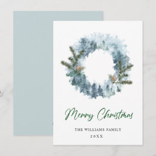 Cartes Pour Fêtes Annuelles Couronne festive à baie de houx pour voeux de Noël