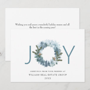Cartes Pour Fêtes Annuelles Couronne festive de baie de houx pour Noël JOY