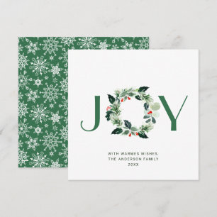Cartes Pour Fêtes Annuelles Couronne festive de houx à baies JOY pour les fête
