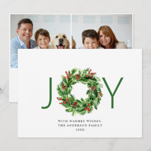 Cartes Pour Fêtes Annuelles Couronne festive de houx et de baies de Noël 2 Pho