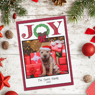 Cartes Pour Fêtes Annuelles Couronne festive de joie Chien endormi Mignon Simp