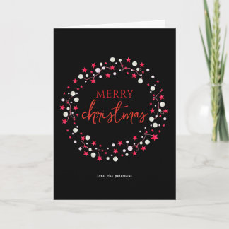 Cartes Pour Fêtes Annuelles Couronne festive de Noël non photo minuit Vacances
