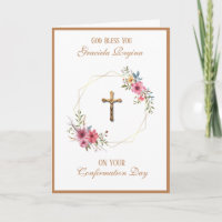 Couronne florale de crucifix de confirmation de sa