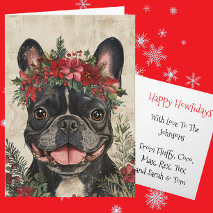 Cartes Pour Fêtes Annuelles Couronne florale de Noël personnalisée pour Bouled