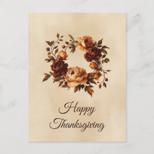Cartes Pour Fêtes Annuelles Couronne florale élégante de fleurs automnales pou