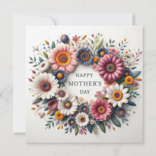 Cartes Pour Fêtes Annuelles Couronne florale Fête des Mères