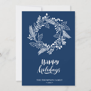 Cartes Pour Fêtes Annuelles Couronne florale naturelle Poinsettia Pine Bouto