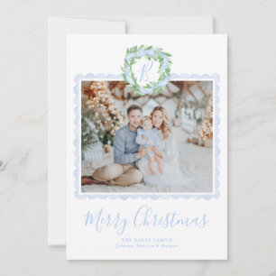 Cartes Pour Fêtes Annuelles Couronne monogramme grandmillennial chic