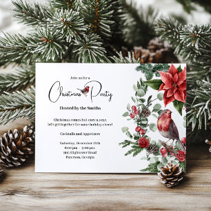 Cartes Pour Fêtes Annuelles Couronne rustique oiseaux florale Noël fête
