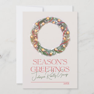 Cartes Pour Fêtes Annuelles Couronne scintillante Saison des vœux corporate