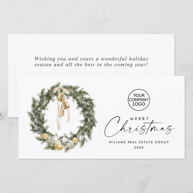 Cartes Pour Fêtes Annuelles Courrier de Noël de Bohême Salutation d'entreprise (Devant / Derrière)