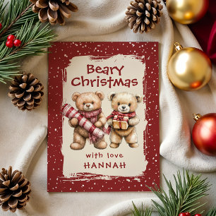 Cartes Pour Fêtes Annuelles Cours de classe à thème ours fantaisiste Noël