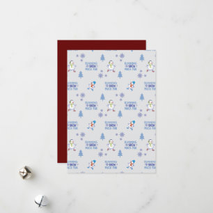 Cartes Pour Fêtes Annuelles Course à pied en hiver - Bonhomme de neige arbre d