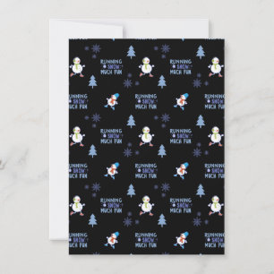 Cartes Pour Fêtes Annuelles Course à pied par temps froid Bonhomme de neige de