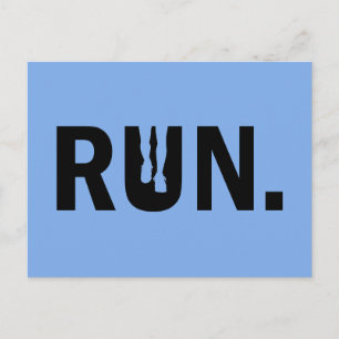 Cartes Pour Fêtes Annuelles Course de silhouette pour le marathon de coureur