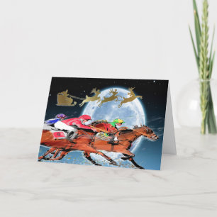 Cartes Pour Fêtes Annuelles Courses de chevaux de Noël ou toutes occasions