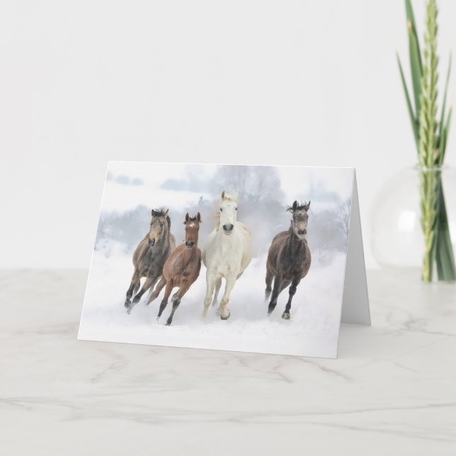 Cartes Pour Fêtes Annuelles Courses d'hiver (Devant)