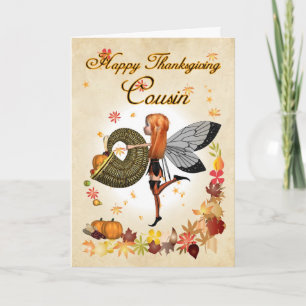Cartes Pour Fêtes Annuelles Cousin - Thanksgiving Card - Cute Little Pumpkin F