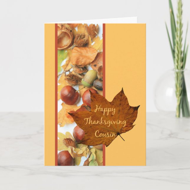 Cartes Pour Fêtes Annuelles CousinThanksgiving (Devant)