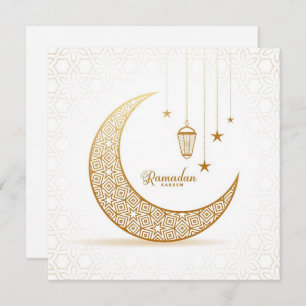 Cartes Pour Fêtes Annuelles coutume Croissant d'or lune Ramadan kareem