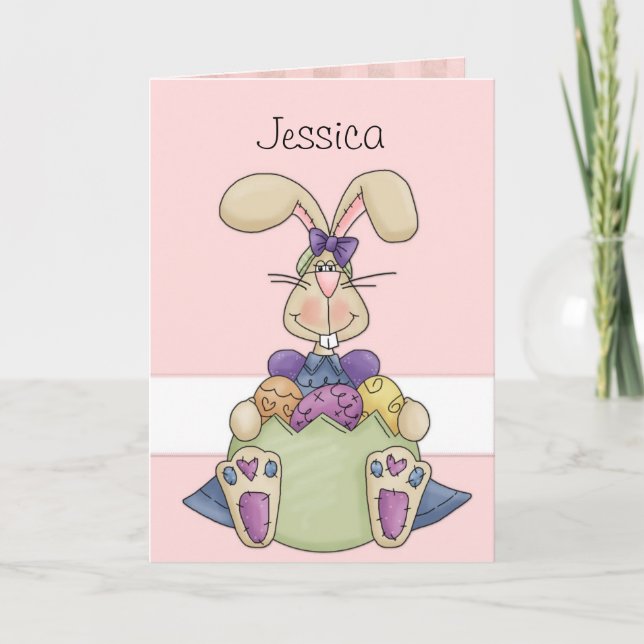 Cartes Pour Fêtes Annuelles Coutume de lapin de Pâques (Devant)