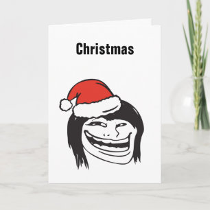 Cartes Pour Fêtes Annuelles Coutume de Meme Troll Le Me Woman de Noël EDITABLE