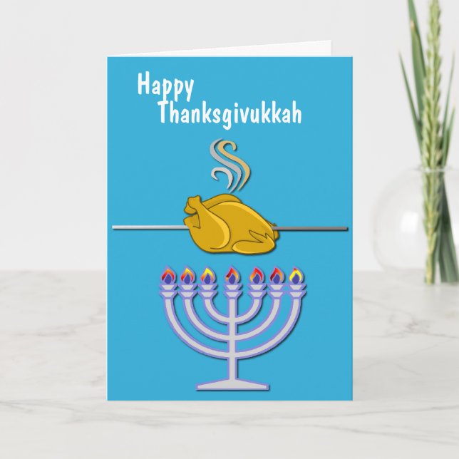 Cartes Pour Fêtes Annuelles Coutume humoristique de Thanksgivukkah (Devant)