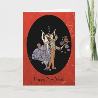 Cartes Pour Fêtes Annuelles Coutume vintage de partie de l'art déco WW1
