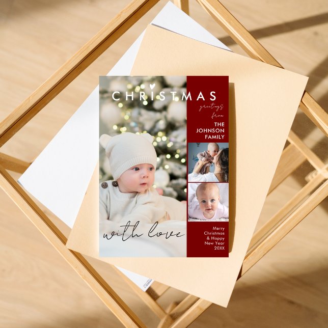 Cartes Pour Fêtes Annuelles Couverture de la Revue Photo Moderne Chic Noël (Créateur téléchargé)