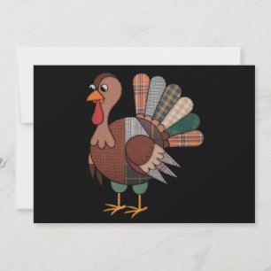 Cartes Pour Fêtes Annuelles Couverture de Thanksgiving patchwork dinde d'autom