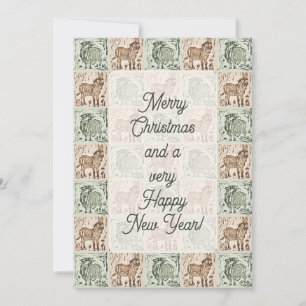 Cartes Pour Fêtes Annuelles Couverture Imprimée en Bloc Mouton Âne - Noël géné