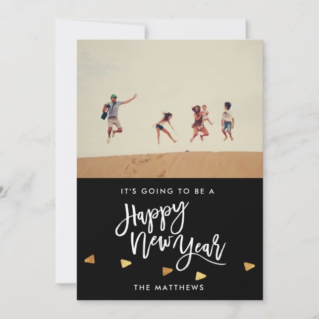 Cartes Pour Fêtes Annuelles COVID Joyeux Nouvel An Script photo (Devant)