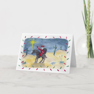 Cartes Pour Fêtes Annuelles Cowboy de Père Noël