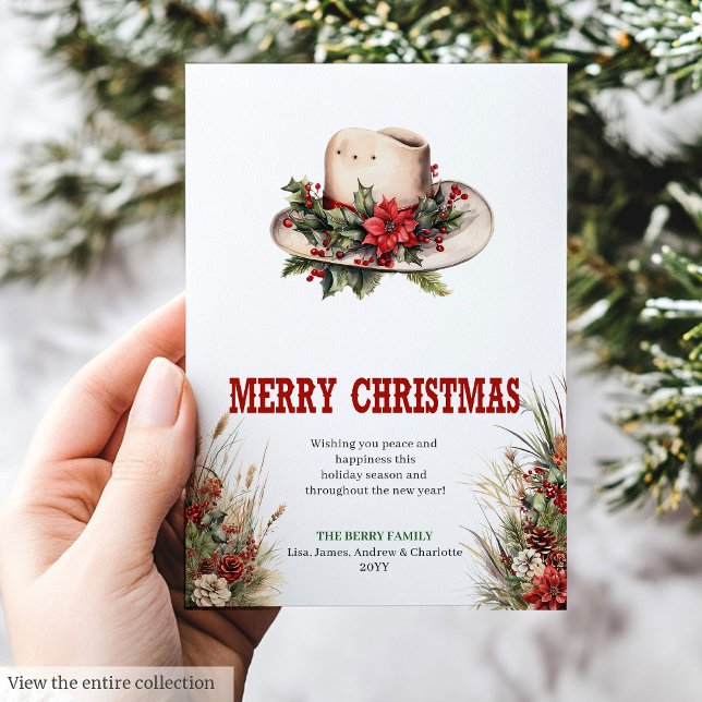 Cartes Pour Fêtes Annuelles Cowboy Hat Prairie Holiday Greeting Card (Cowboy Hat Prairie Holiday Greeting Card)