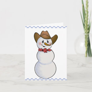 Cartes Pour Fêtes Annuelles Cowboy Snowman avec Bandana rouge