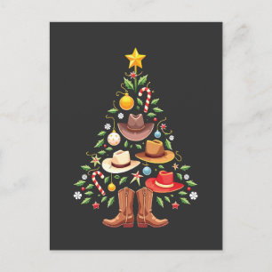Cartes Pour Fêtes Annuelles Cowboy Western Christmas Tree Père Noël