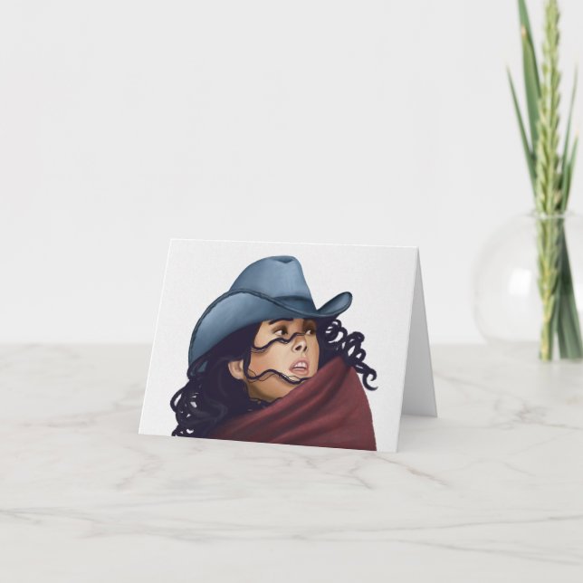 Cartes Pour Fêtes Annuelles Cowgirl (Devant)
