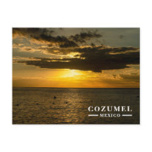 Cozumel Mexique Coucher de soleil doré Océan